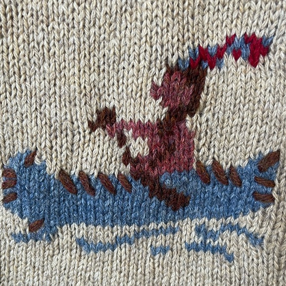 EDDIE BAUER Vtg 92 RALPH LAUREN Style American Flag & Indian Sweater Vest XL. - Picture 4 of 10